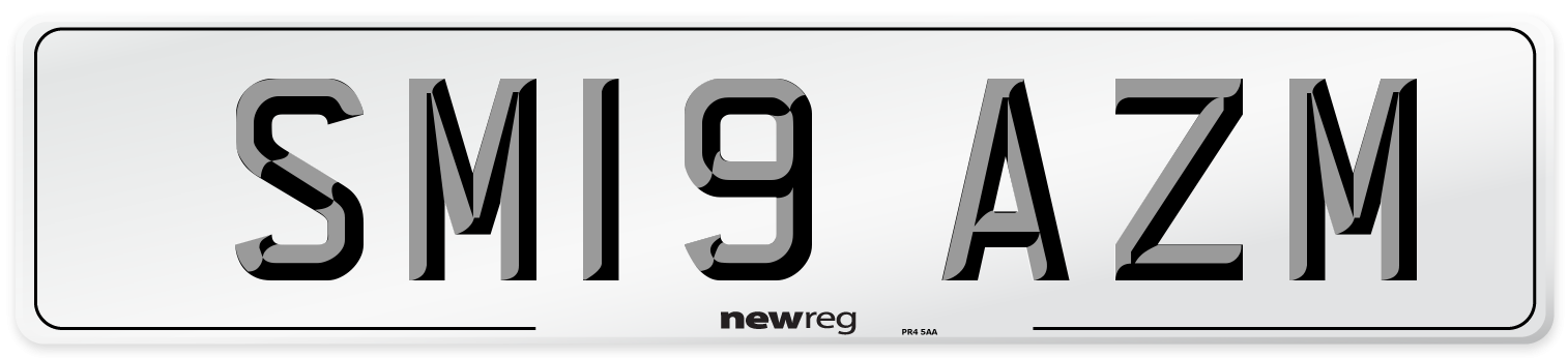 SM19 AZM Number Plate from New Reg